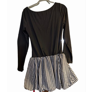 NEW Elegant Long Sleeve Scoop Neck Puff Bubble Mini Cocktail Dress L